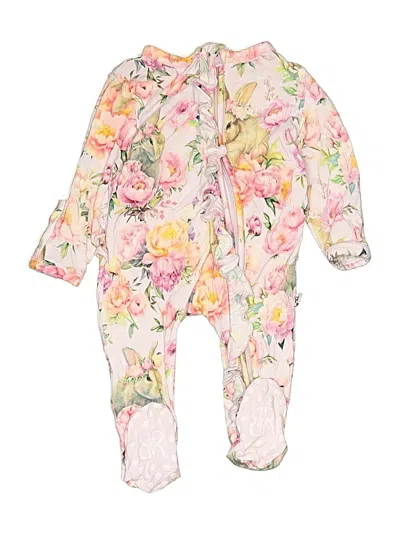 Pre-owned Bums & Roses Babies' Short Sleeve Onesie In Pink