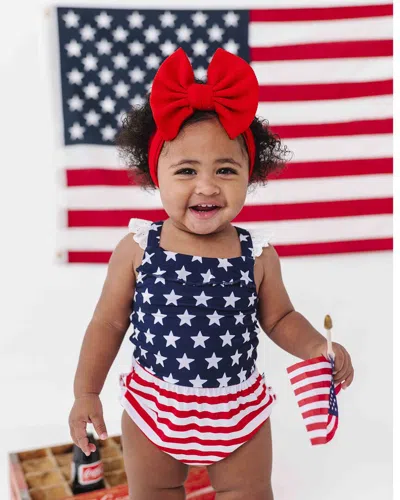 Bums & Roses Kids' Stars & Stripes Bubble Romper In Multi