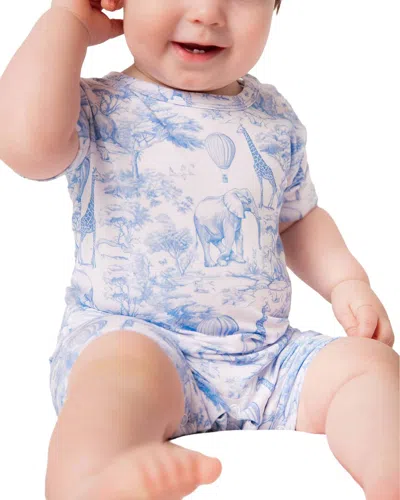 Bums & Roses Sweet Safari Shortie Romper In Blue