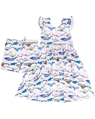 Bums & Roses Whalecome To The Party Cap Sleeve Dress In Multi
