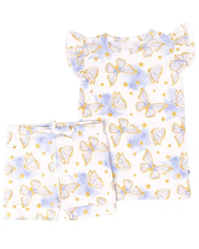 Bums & Roses Wish Upon A Wing Cap Sleeve Shirt & Short In Multi