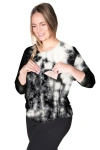 Bun Maternity Nursing Apparel Bliss Long Sleeve Nursing Top In Black