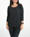 Bun Maternity Nursing Apparel Bliss Long Sleeve Nursing Top In Black