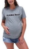 Bun Maternity Nursing Apparel Mama Bear Triblend Tee Shirt In Gray