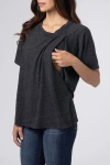 Bun Maternity Nursing Apparel Relax Nursing T Shirt Cotton Blend In Black