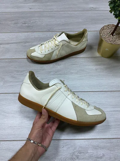 Pre-owned Bundeswehr X German Army Trainers Bw-sport 305 Maison Margiela Vintage Leather Trainers Shoes In White