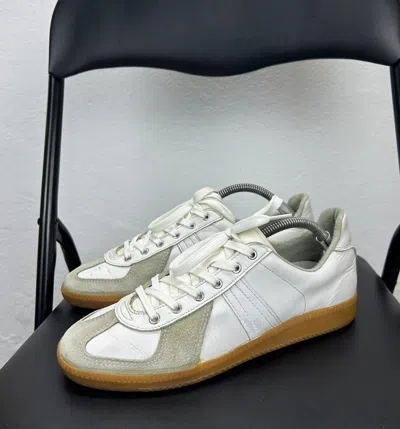 Pre-owned Bundeswehr X German Army Trainers Vintage Bw Sport Gats Sneakers Leather White Military (size 8)