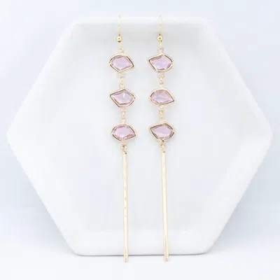 Bungalow Blonde Bali-ali Glam Earrings In Pink
