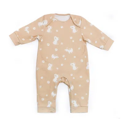 Bunnies By The Bay Kids'  Skipit's Organic Romper For Newborn And Baby Boys In Tan/ivory In Neutral