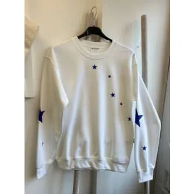 Bunny And Clarke Star Sleeve & Spray Sweatshirt In White