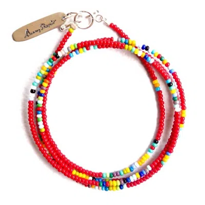 Bunny Shapiro Sammy Wrap Bracelet In Red