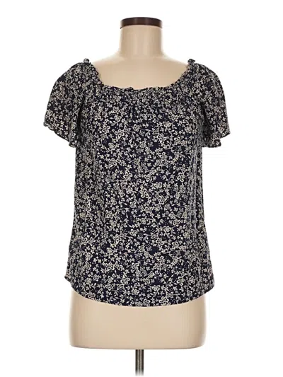 Pre-owned Bunulu Short Sleeve Blouse In Blue