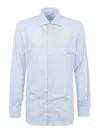 Buonamassa Long-sleeve Tailored Shirt With Pointed Collar In Azul Claro