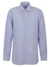 Buonamassa Cotton Striped Shirt With Classic Fit And Versatile Style In Blue