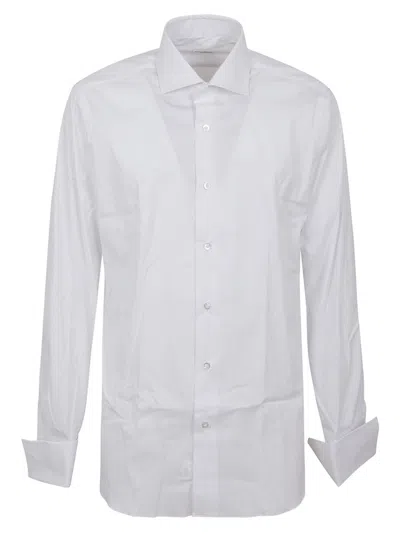 Buonamassa Crisp White Long-sleeve Button-down Shirt With Tailored Fit