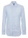 Buonamassa Long-sleeve Tailored Shirt With Pointed Collar In Blue