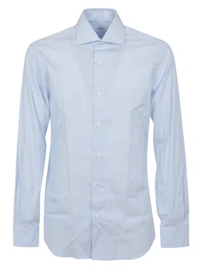 Buonamassa Long-sleeve Tailored Shirt With Pointed Collar In Blue