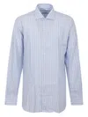 Buonamassa Cotton Striped Shirt With Classic Fit And Versatile Style In Grey