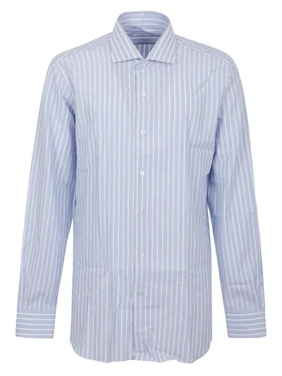Buonamassa Multicolour Striped Shirt In Light Blue