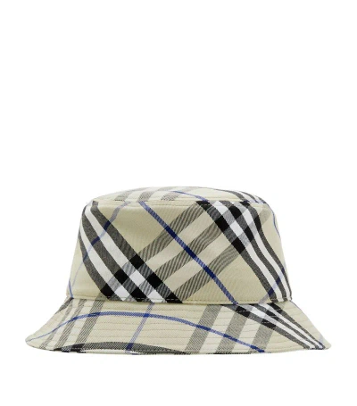 Burberry -check Bucket Hat In Lichen