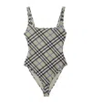 Burberry Lichen Stretch Nylon One-piece Swimsuit In Neutrals