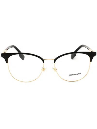 Burberry 0be1355 Eyeglasses In Light Gold/bordeaux/clear Demo Lens