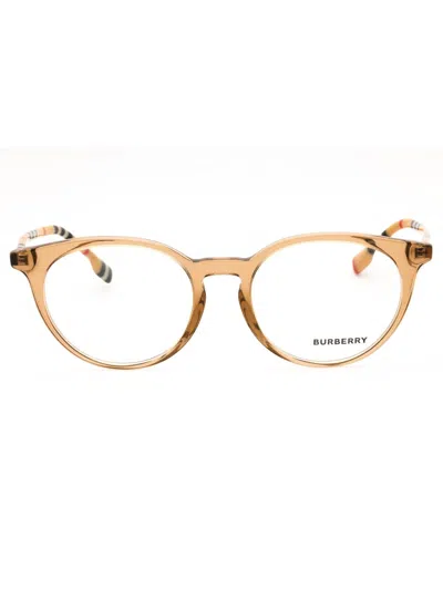 Burberry 0be2318 Eyeglasses In 3856 - Transparent Brown/clear Demo Lens