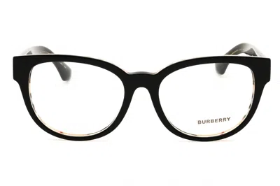Burberry 0be2410 Eyeglasses In Top Black On Vintage Checkered/clear Demo Lens