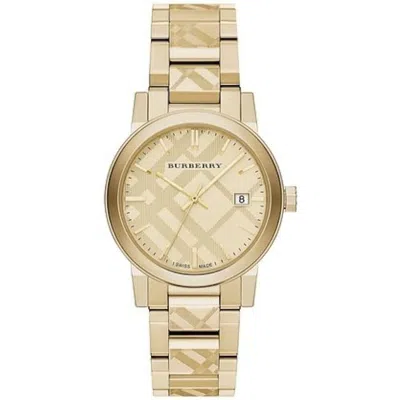 Pre-owned Burberry 100%  Bu9038 Gold Ion-plated Bracelet Quartz 38mm Case Unisex Watch