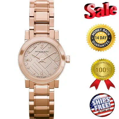 Pre-owned Burberry 100%  Bu9215 Watch Heritage Ladies - Rose Gold Dial Stainless,