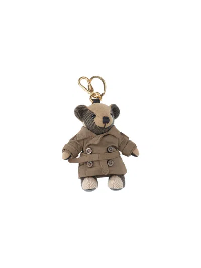 Burberry 100% Cashmere Keychain Accessory In Brown