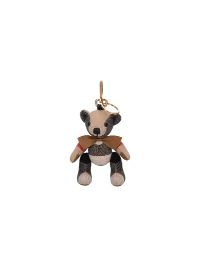 Burberry 100% Cashmere Keychain For Women In Beige