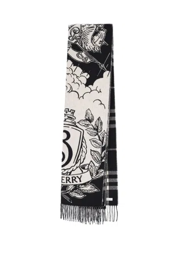 Burberry 100% Cashmere Scarf In Black