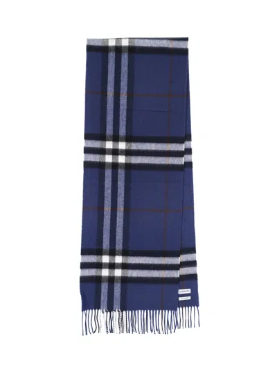 Burberry 100% Cashmere Scarf In Blue
