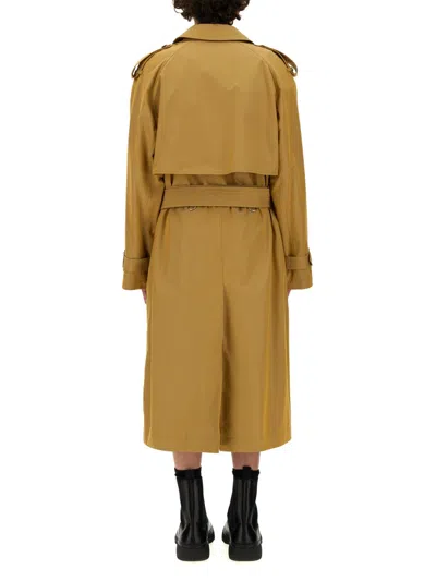 Burberry 100% Cotton Trench Coat In Beige