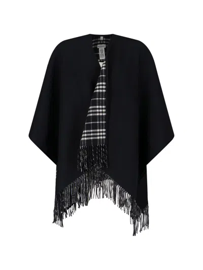 Burberry 100% Wool Scarf In Black