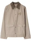 Burberry Men's Canvas Corduroy-collar Work Jacket In 中性色