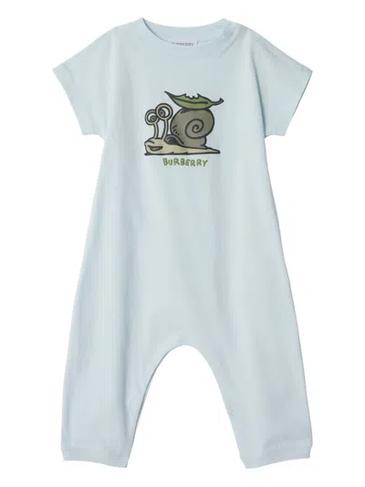 Burberry Babies' 蜗牛印花连体衣 In Blue