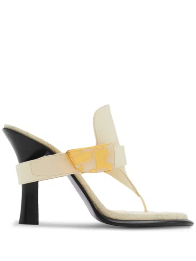Burberry Women's Light Leather Bay Sandals In Wool