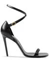 Burberry Unique Heeled Square-toe Sandals In Black