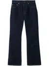 Burberry Straight Leg Trousers Contrast Stitching In 蓝色