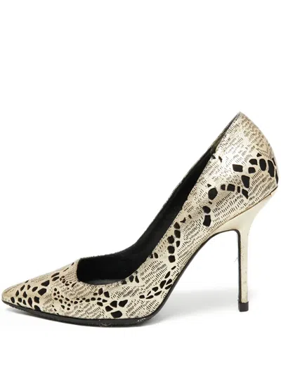 Pre-owned Burberry 105mm Metallic-printed Stiletto Pumps