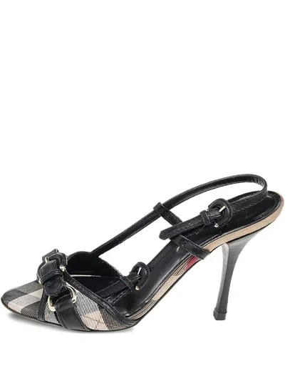 Pre-owned Burberry 105mm Nova Check-pattern Sandals
