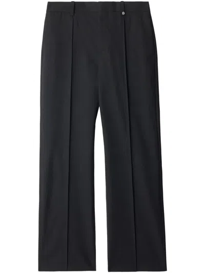 Burberry Pleated Straight-leg Trousers In Black