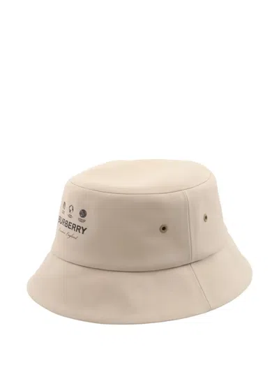 Pre-owned Burberry 10s Check Bucket Hat In Neutral
