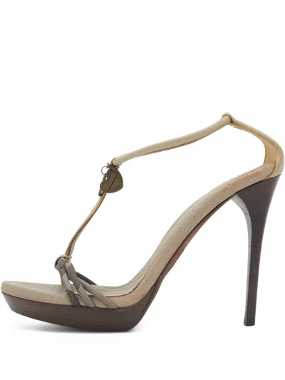 Pre-owned Burberry 120mm T-strap Sandals