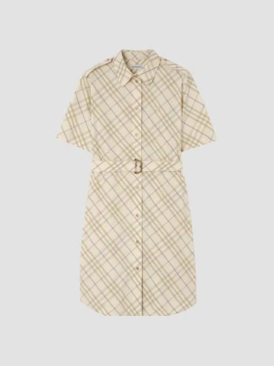 Burberry Women's Georgina Check Belted Cotton Mini Shirtdress