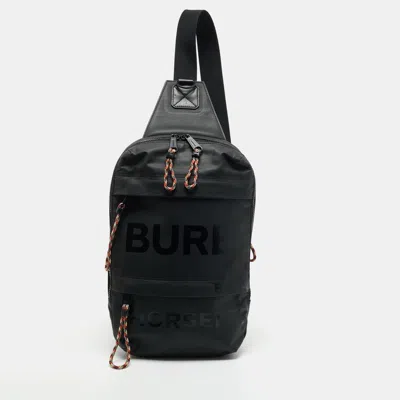 Pre-owned Burberry Horseferry Print Technical Fabric Sling Backpack