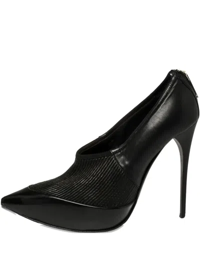Pre-owned Burberry 130mm Ribbed-detail Pointed-toe Pumps In Black