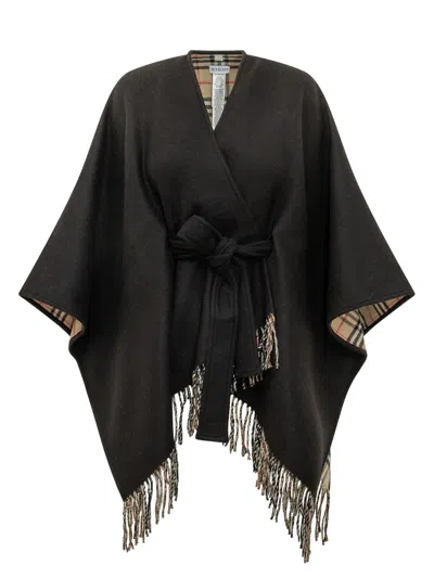 Burberry 130x130 Stole Cape In Brown